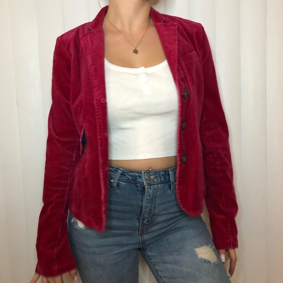 American Eagle Outfitters Jackets & Blazers - NEVER WORN!! American Eagle Red denim jacket
